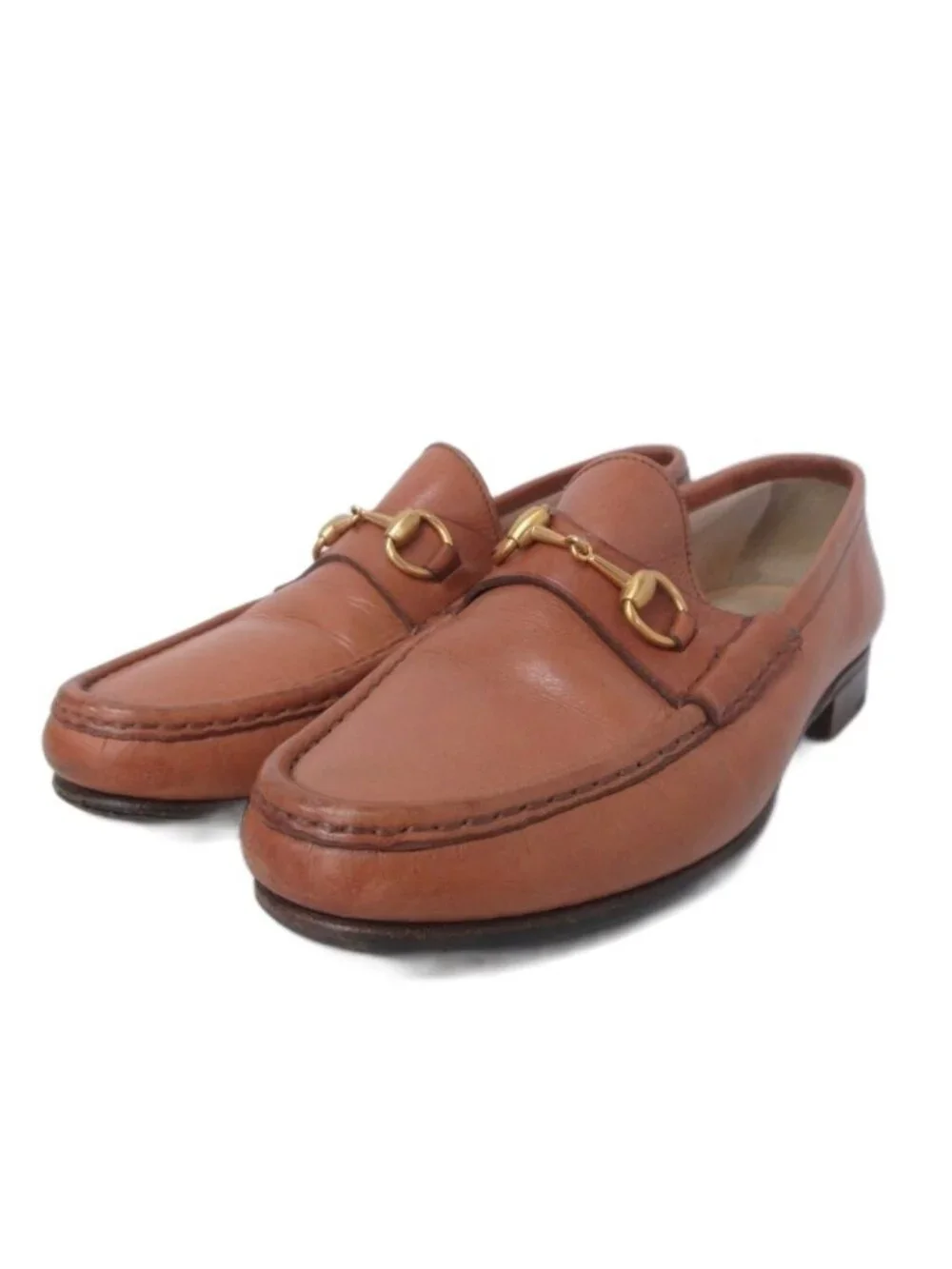 Gucci Horsebit Loafers Leather Shoes Heels Brown